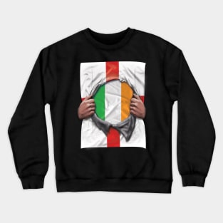 Ireland Flag English Flag Ripped - Gift for Irish From Ireland Crewneck Sweatshirt